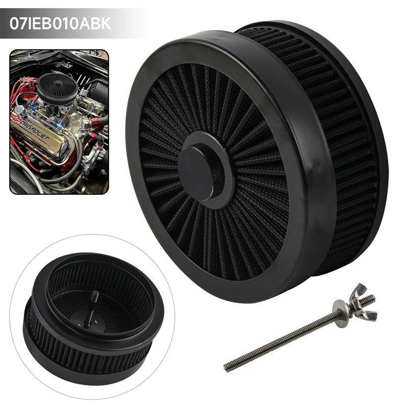 6''X2'' Air Filter Washable and Resuable Air Cleaner with Mounting Stud & Wing Nut  for 4 Barrel Carburetor V8 Chevy Fοrd