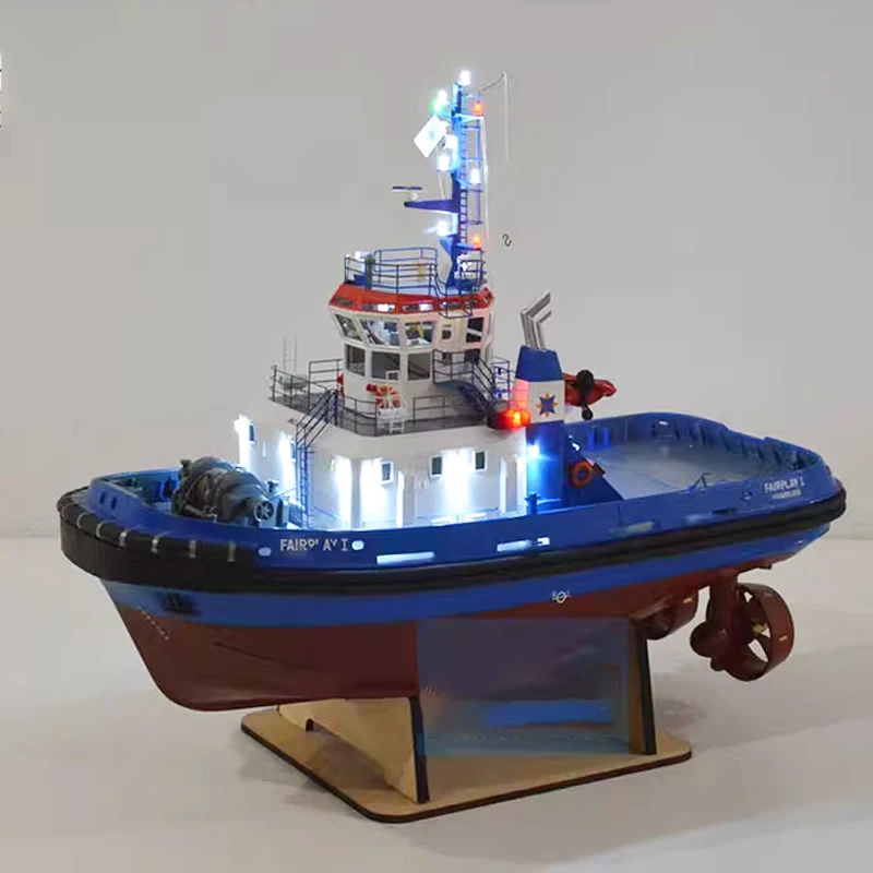 Fairplay I RC Boat Model 1/50 Port Boat Tugboat Scale Boat Nautical DIY Upgraded Version with Light Remote Control Finished Boat