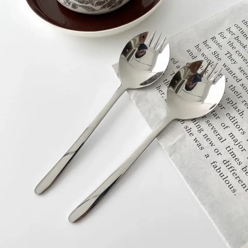 

Ложка для салата из нержавеющей стали, креативная лопатка, вилка, вилка для пасты, кофейная вилка, вилка для десертного торта, арбузная ложка для фруктов