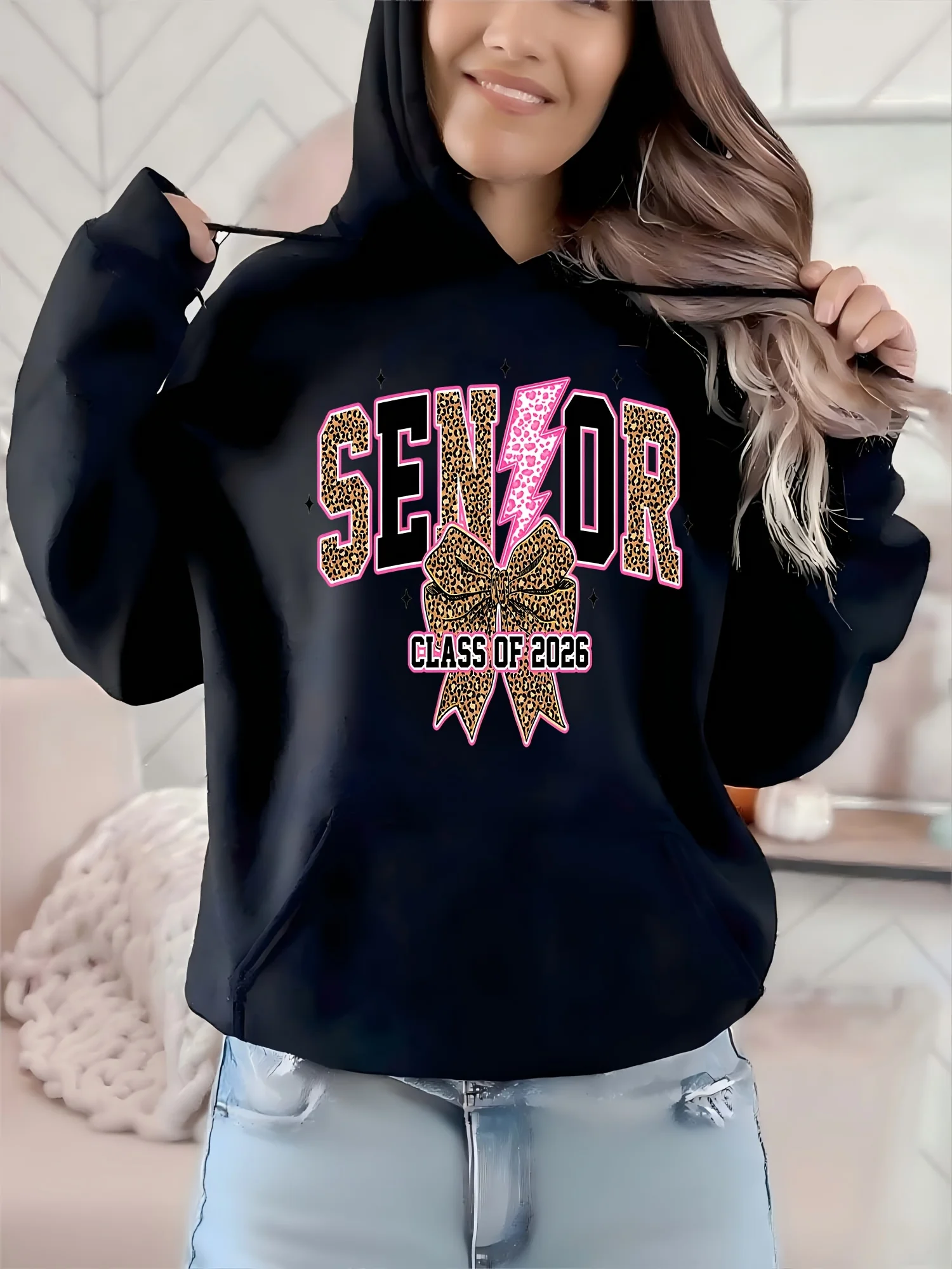 Women'S Hoodie -  Class of Graphic Pullover Sweatshirt, Soft Hooded Sweater for Women & Men, Cozy Fall/Winter Casual Outfit