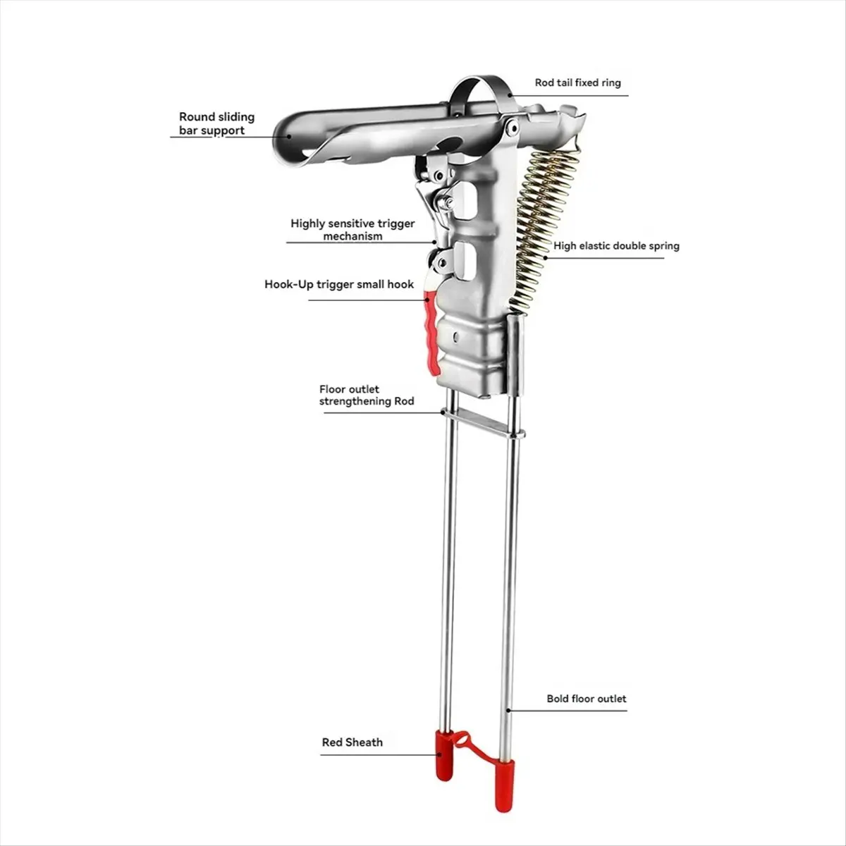 ABPF Fishing Rod Ground Holder Base Downhill Automatic Cane Support Stand Fish Pole Folding Holder for Lakes Pond Fishing view 4