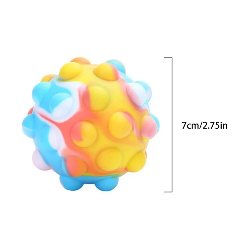 Rainbow Ball Push Bubble Antistress Cube Decompression Toys Squeeze 3D Elastic Ball Stress Relief Sensory Toy For Kids Gift