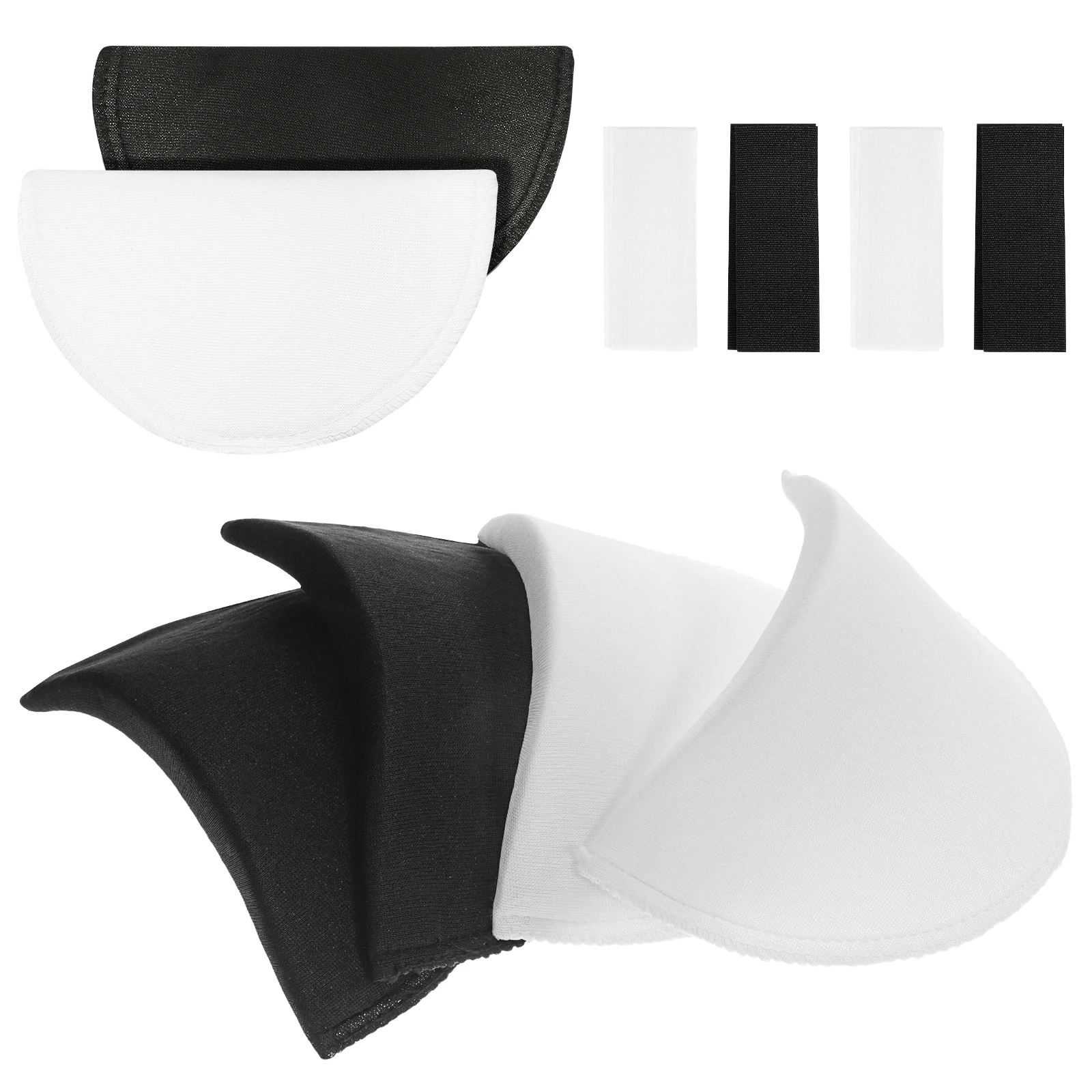 

2 Pairs Black White Shoulder Pads for Women Vest Coat Sponge Enhancer Shoulder Enhancer Reusable Washable