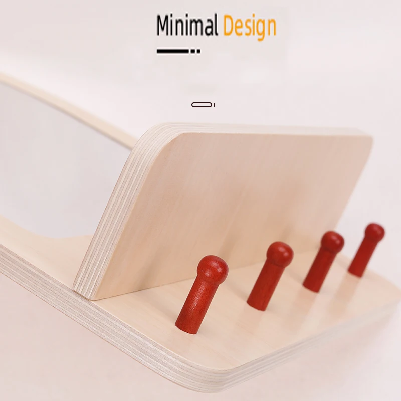 حوض غسيل مرحاض خشبي مرآة للأطفال ، مرآة لارتداء الملابس الكرتون ، ديكور جدار الحمام ، هدايا الطلاب ، بيت اللعب #4