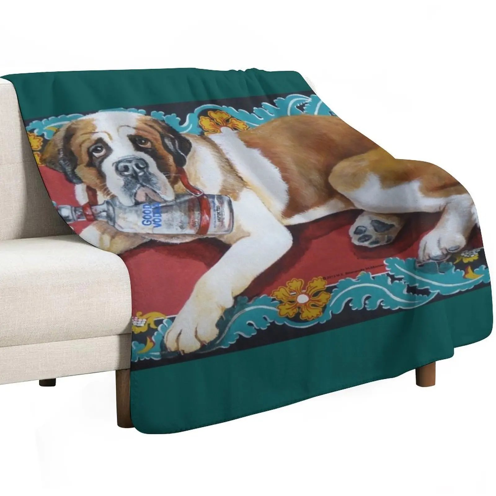 

St. Bernard Throw Blanket Blankets Sofas Of Decoration Soft Beds Fashion Sofas Blankets