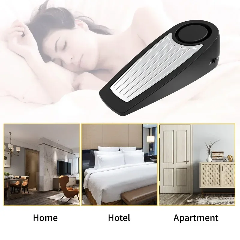 Wireless Door Stop Alarm System 125dB Loud Home Security Anti-Theft Door Block System Portable Doorstop Preasure Alarm