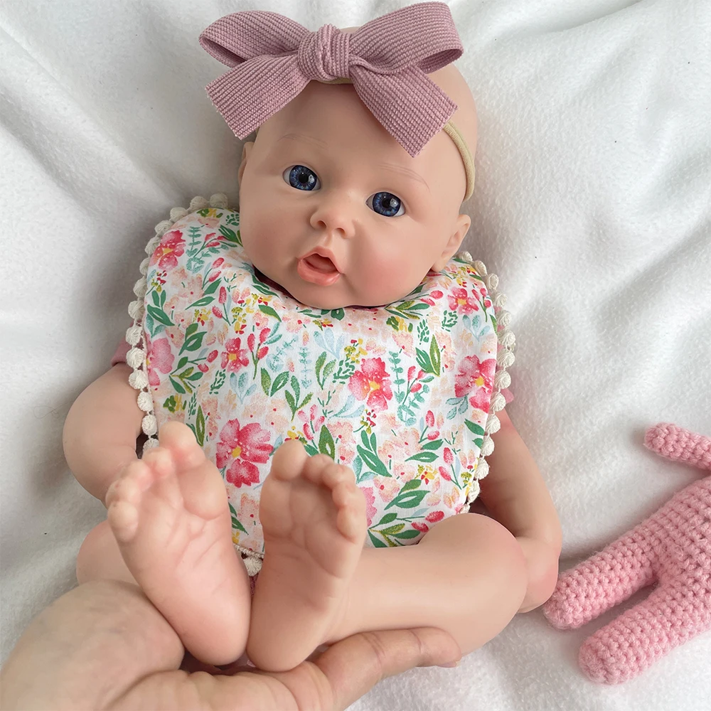سمين يدوي مرن سيليكون المولود الجديد فتاة 18 بوصة مرئية وريد المرجحة دمية حديثي الولادة ، ومناسبة لهواة جمع هدايا عيد الميلاد ولعب اطفال