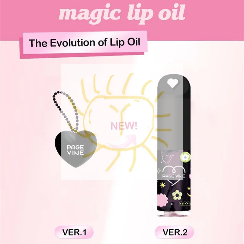 Lucidalabbra Idratante a lunga durata Specchio facile da tintura Halo Lucidalabbra in vetro d'acqua con ciondolo d'amore Macchia Pouty Labbra Trucco