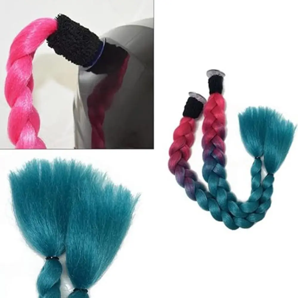 

Новые цветные полиэстеровые косы-парик для мотоциклетных шлемов с присосками, двойные косички для женских шлемов