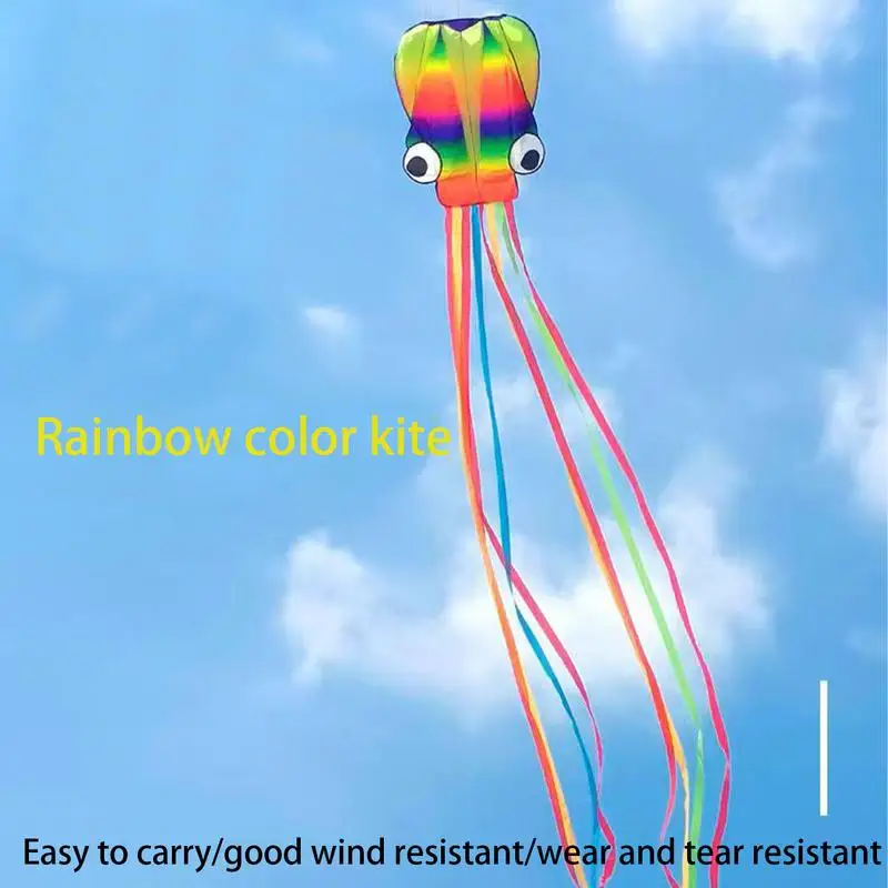 Riesiger Drachen, Regenbogen-Regenbogen-Drachen mit langen Schwänzen, tragbares interaktives Eltern-Kind-Spielzeug für Kinder, Jungen und Mädchen