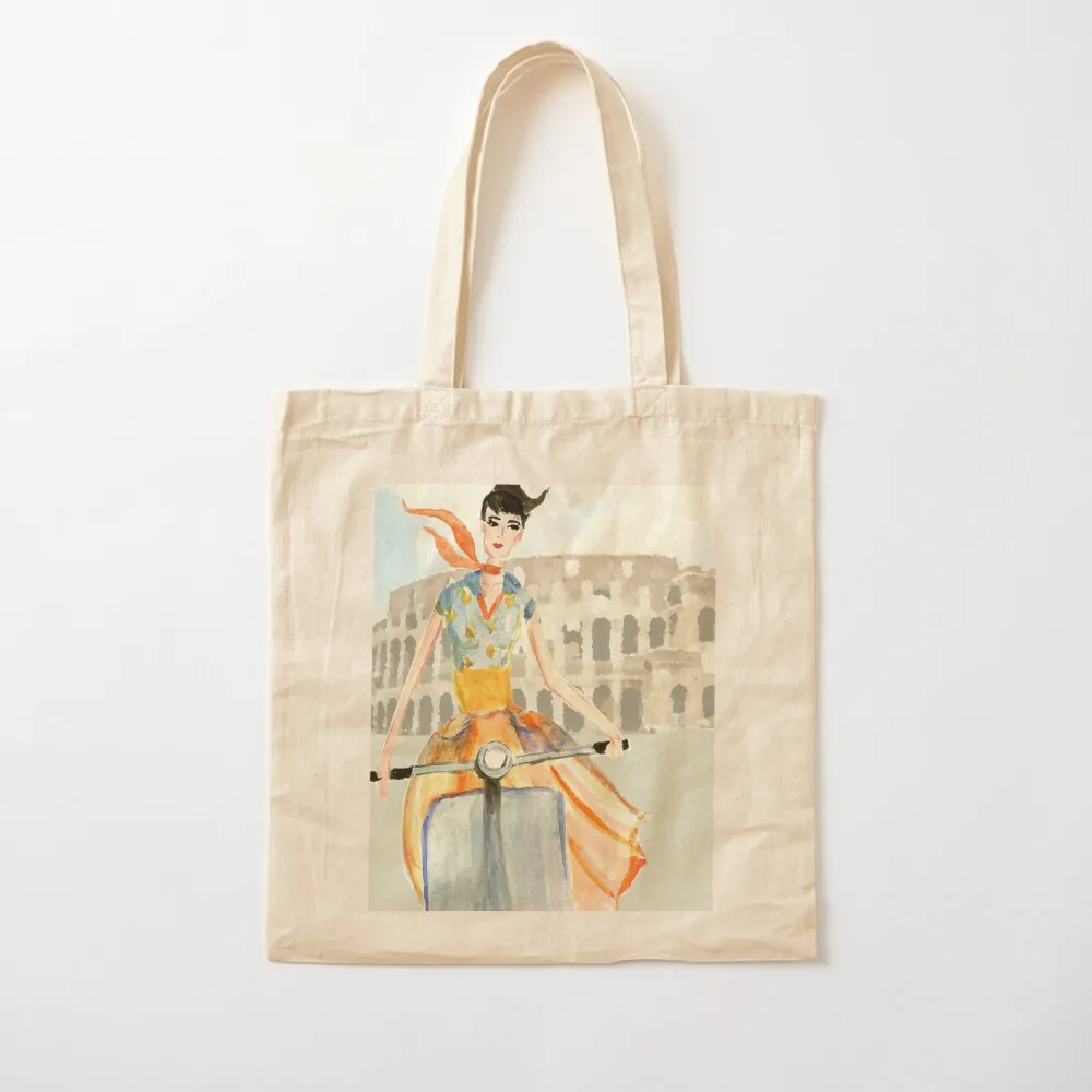 

Roman Holiday Tote Bag Customizable tote bag supermarket folding bag shopping bags foldable sac pour femme