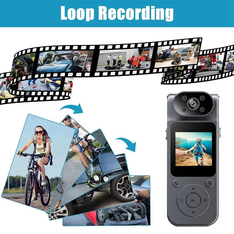 B04B-1080P كاميرا رقمية محمولة مع عدسة قابلة للدوران كاميرا رياضية مسجل صوت كاميرا Bodycam للصحفي والمغامرين