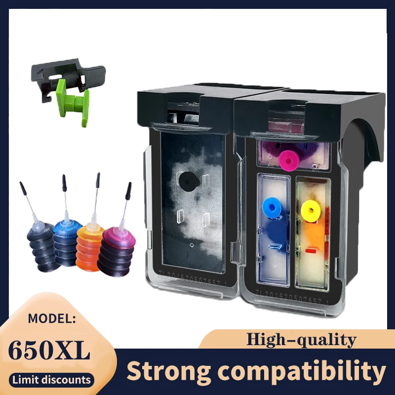 650XL Compatible Ink Cartridge Replacement for HP 650 HP650 XL for hp Deskjet 1015 1515 2515 2545 2645 3515 4645 Printer