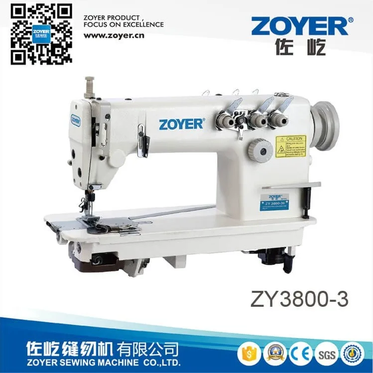 ZY3800-3 High Speed Industrial Three Needle Belt Drive Chain Stitch Sewing Machine for T-shirt