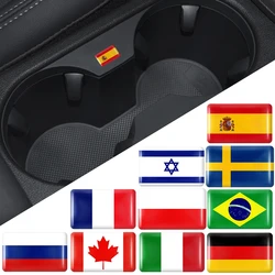 10pcs Epoxy Car Window Lift Button Steering Wheel Stickers Turkey Netherlands Canada Czech Republic Ukraine national Flag Badges