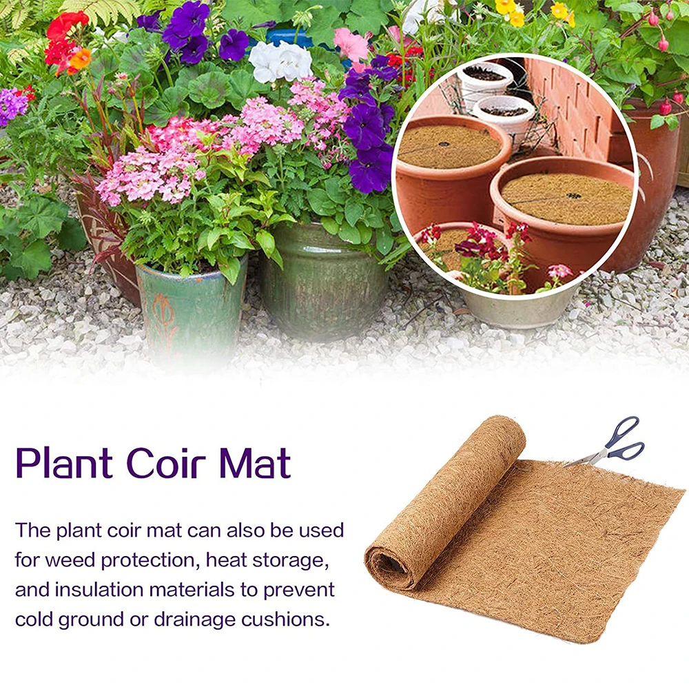 Plant Fiber Roll Natural Reptile Carpet Mat Reptile Bedding Supply Insulation Flowerpot Basket Coconut Coir Liner Sheet Coco Mat