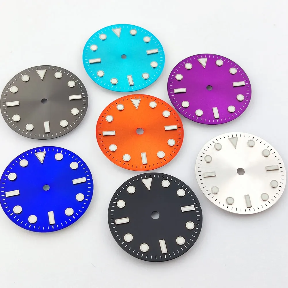 28.5mm dial NH35/NH36 dial black/coffee/orange/white/purple/light/blue/deepblue/Luminous dial fitsNH34/NH35/36 movement