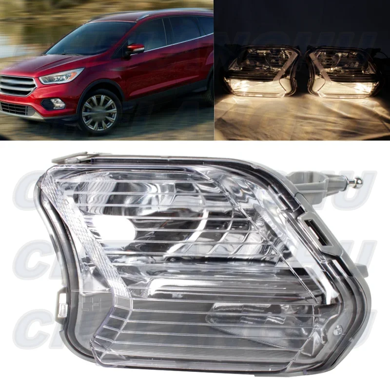 

Car accessories For Ford Escape Kuga 2017 Left Side Front Bumper Fog Lights Fog Lamp With Bulbs GJ5Z-13200-D