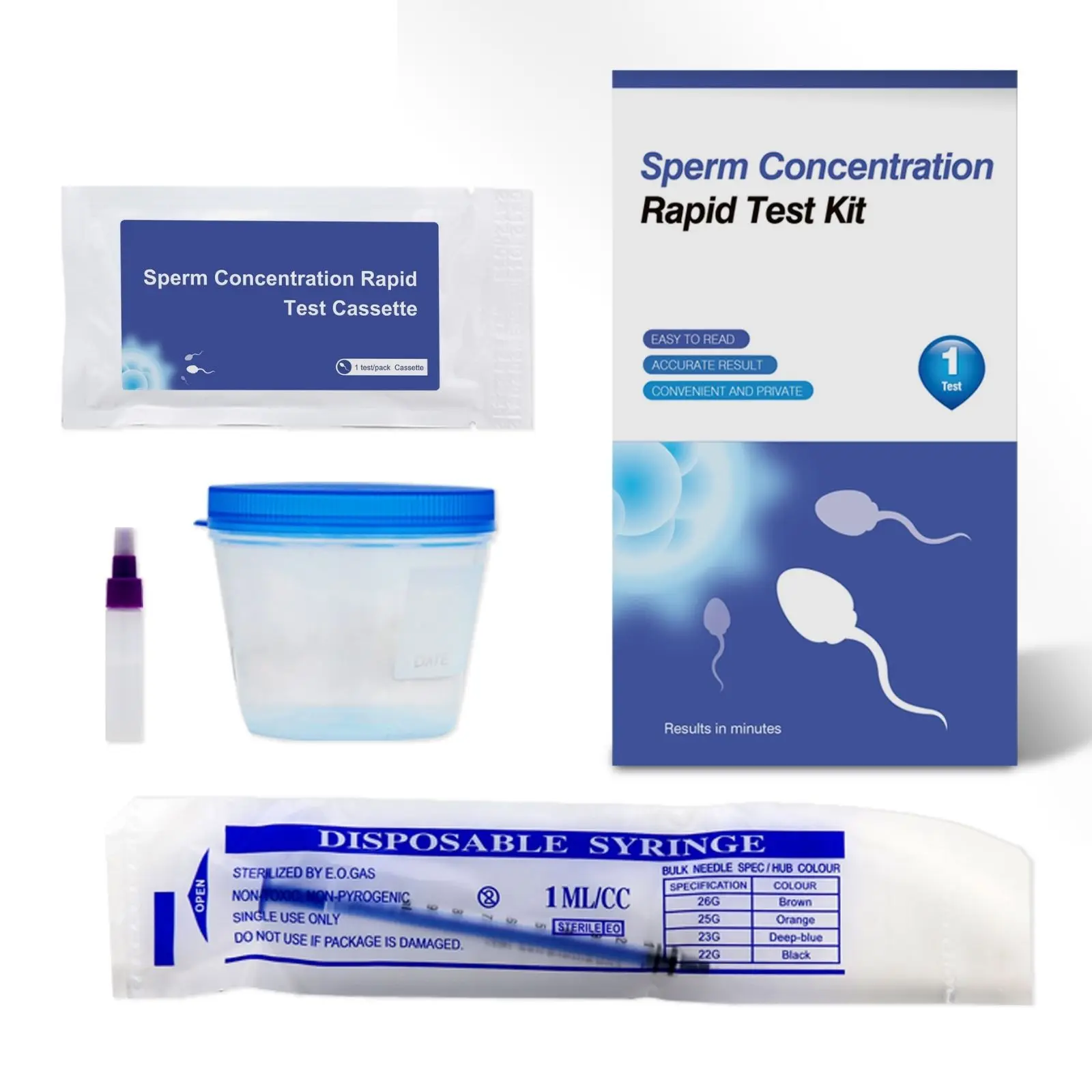 Men Fertility Home Test Kit Sperm Quality Self-Testing Shows Normal or Low Sperm Count Easy to Read Results Accurate and Private