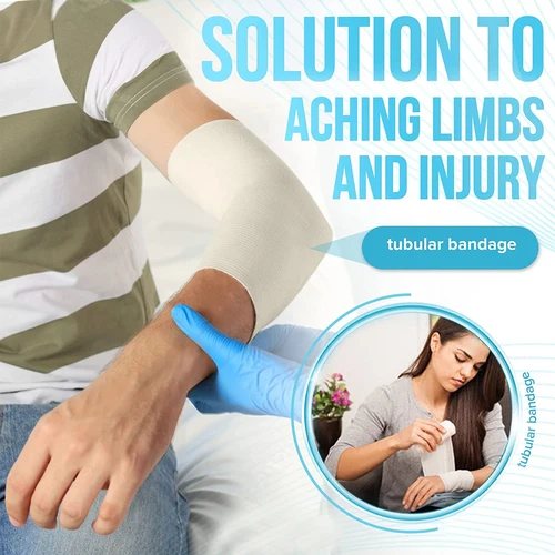 Imagen 2 del producto 1 rollo de vendaje Tubular, tubo de estatuilla para piernas y rodillas, vendaje elástico reutilizable, rollo de vendaje de compresión Tubular para deporte