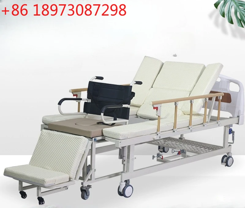 

Реабилитационные учреждения Ручная многофункциональная кровать для кормления, больница для пожилых людей, вращающаяся через отверстие для ремня, медицинская кровать