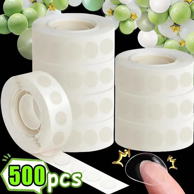 1roll/5roll Double Sided Clear Sticky Point Tape Balloon Glue Dot Adhesive Birthday Wedding Party Balloons Glue Sticker Photoes