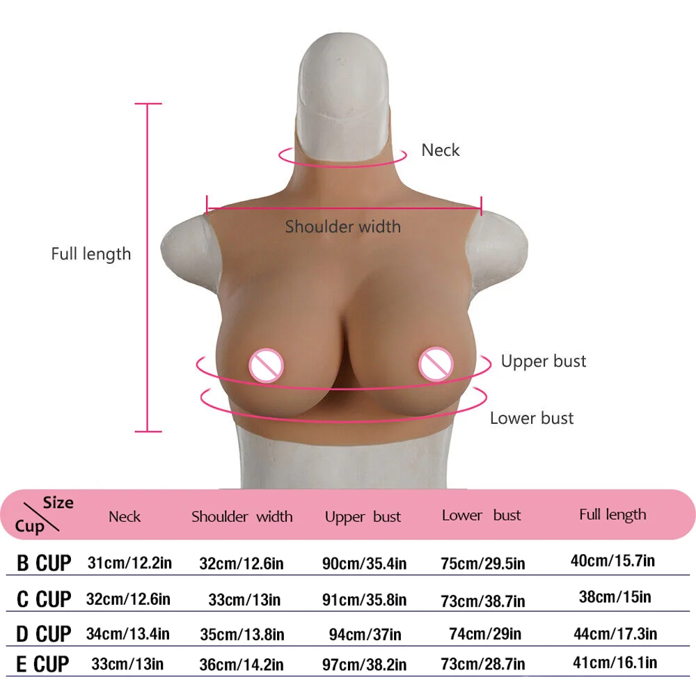 Tgirl Silicone Breasts Fake Boobs Cotton Filler BCDE Cup Chest Dragqueen Crossdresser Transgender Cosplay  Costume