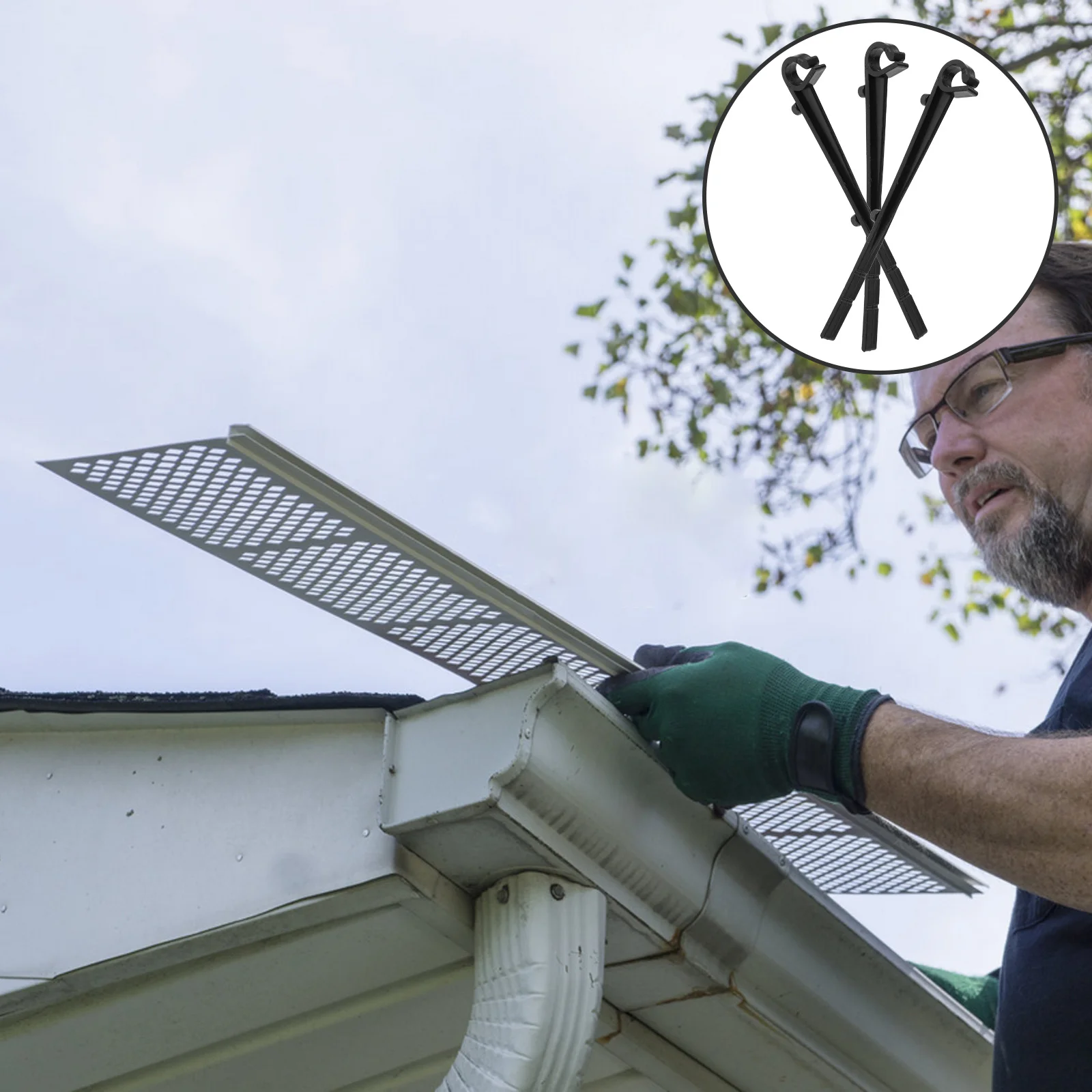 

20Pcs Gutter Guard Clips Black Plastic Fixing Clips Secure Gutter Brush Attachment Installation Hooks Mesh Guard Protection