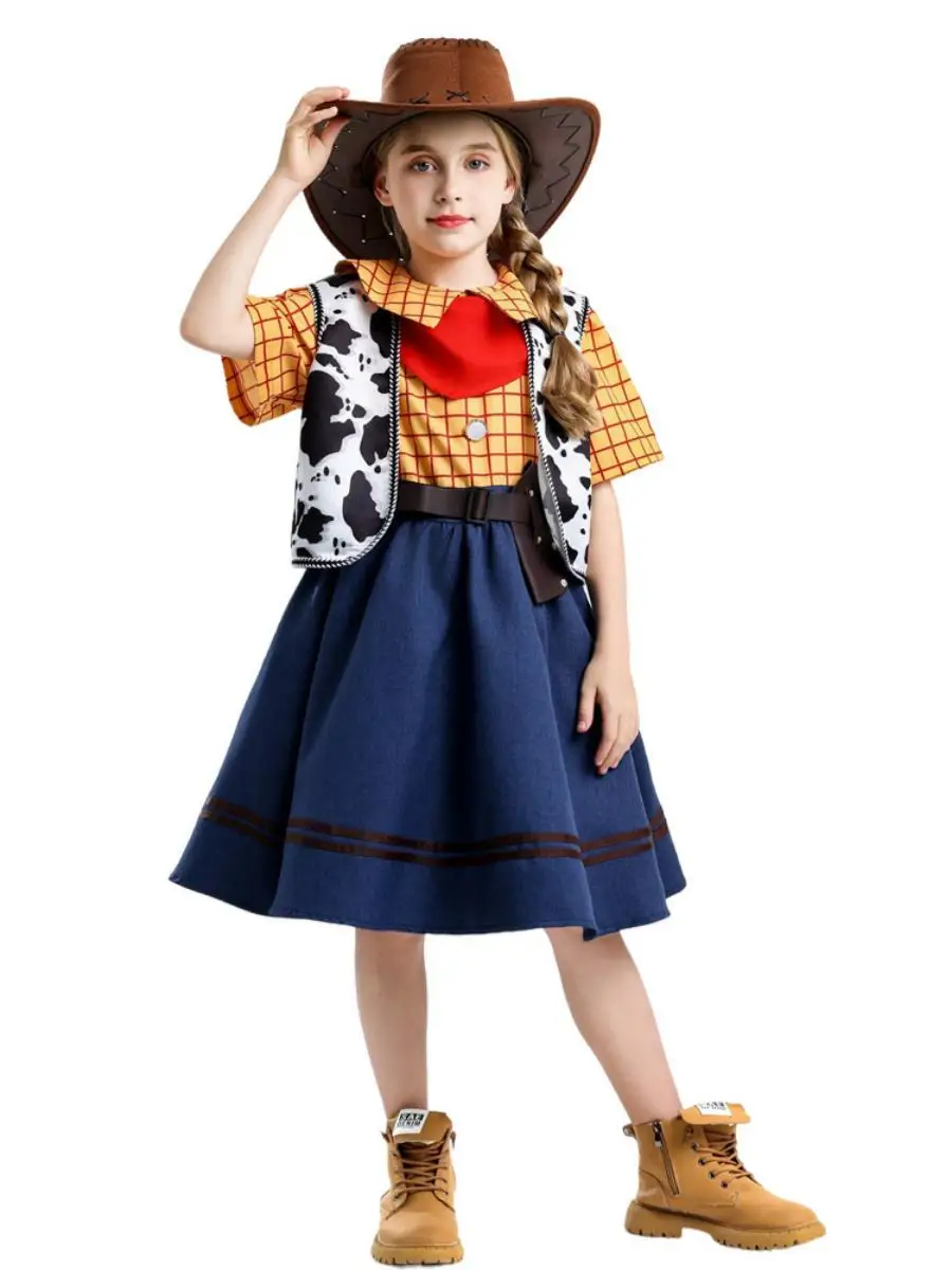 장난감 S 코스튬 해티 소녀 코스프레 의상 어린이 공연 의류 할로윈 역할 놀이 의류 폴리에스터 소재