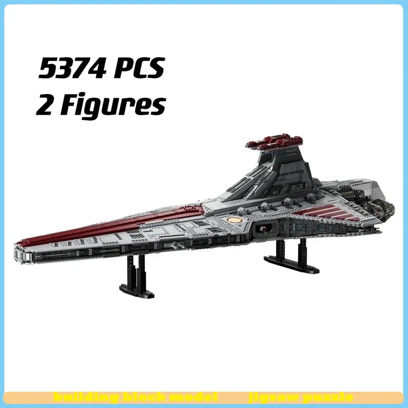 

Moc 75367 Venator Class Republic Attacks Cruiser Модель Строительный набор Блоки Космические игрушки для мальчиков и взрослых Рождественские подарки 5374 шт.