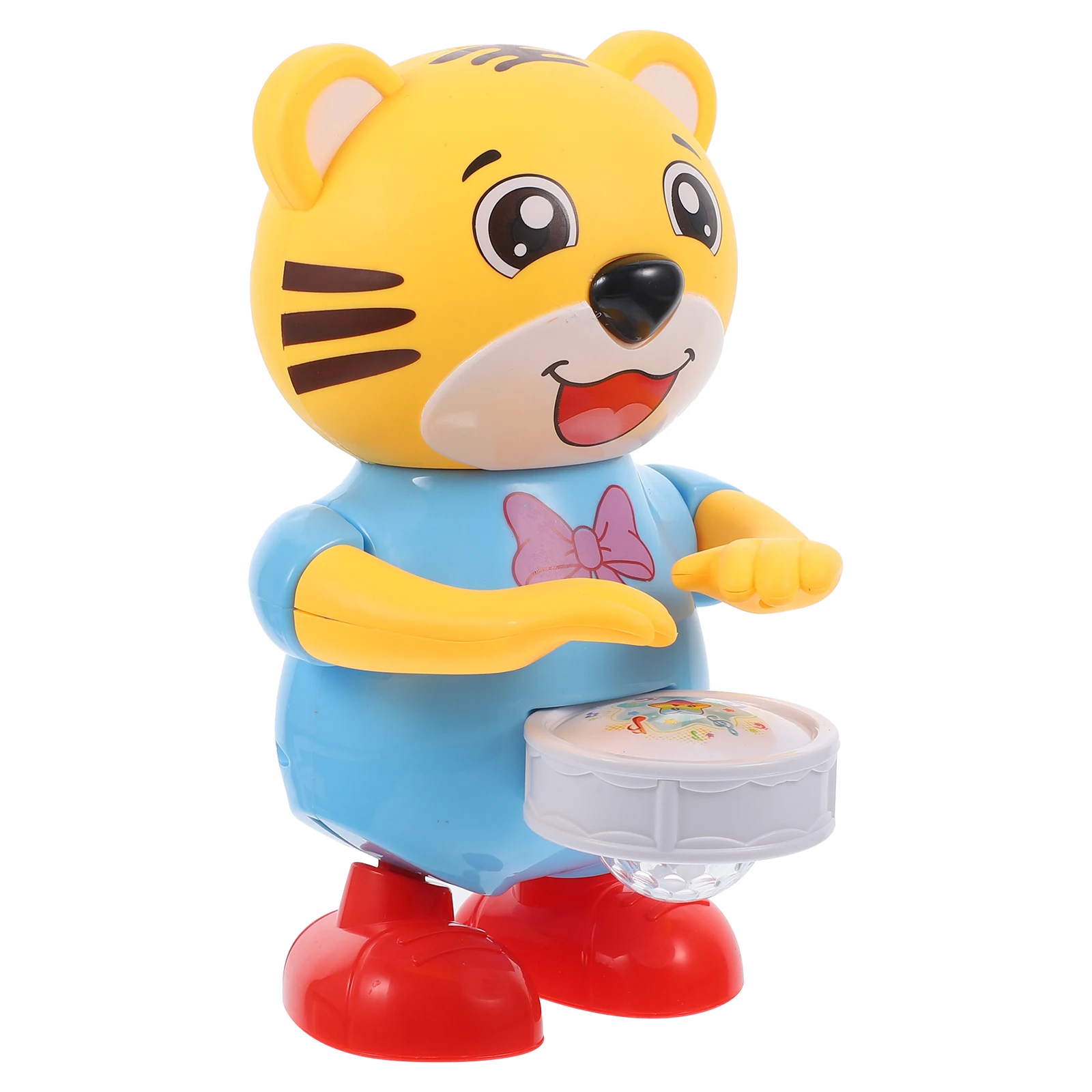 Robô tigre fofo, dança, bateria musical para crianças, uso seguro e longo, fácil de transportar, presente educacional, cores brilhantes