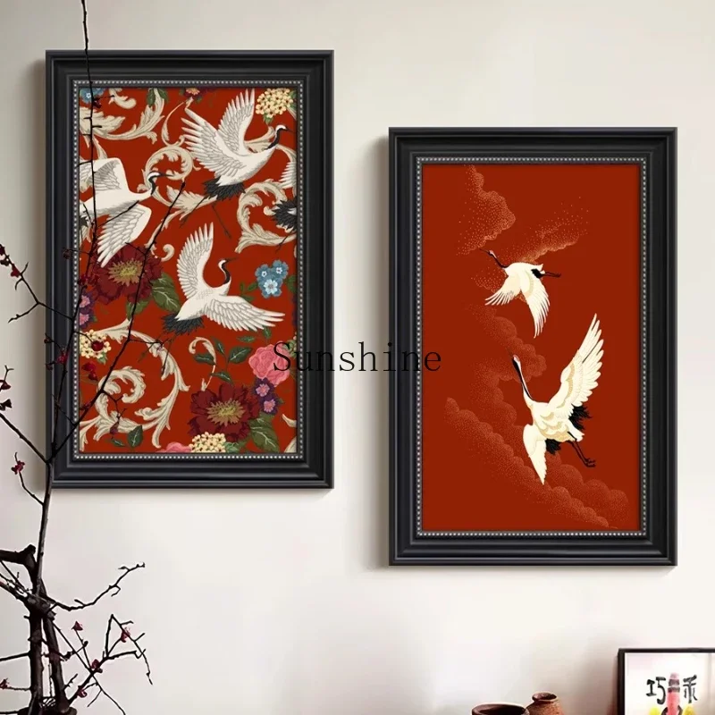 Living room decorative painting porch high sense crane hanging painting