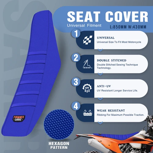Sawrain-funda de asiento de goma acanalada Universal Pro, cojines de asiento con pinza para Motocross todoterreno, para KTM, Honda, YAMAHA, Suzuki, Enduro