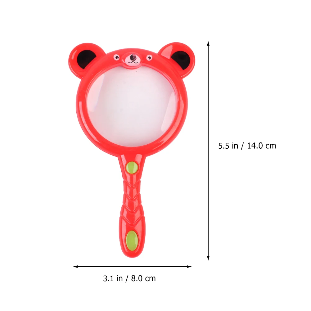 

6Pcs Handle Design Magnifier Cartoon Bear Portable Size Lightweight Useful for Scientific Exploration and Outdoor Activities