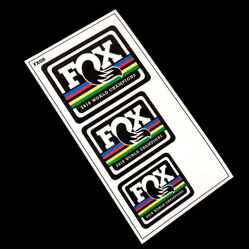 FOX UCI Rainbow Champion Bicycle Sticker, Waterproof Vinyl Decal for Road Mountain Bike Frame, Front Fork & Cycling Modification