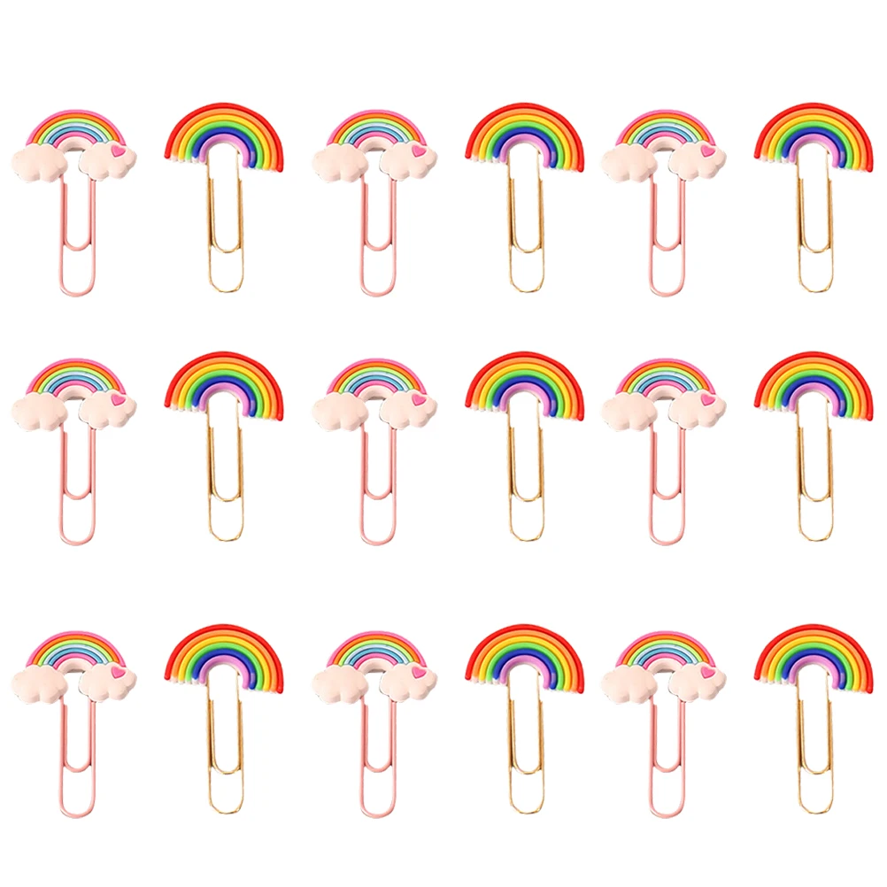 

20pcs Colored Paper Clips PVC Bookmark Pins Assorted Size Office Supplies Large Small Colorful Bookmarks Photo Albums Cards