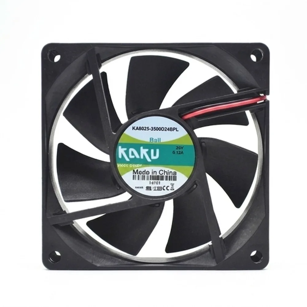 

For KAKU KA8025-3500D24B DC24V 0.12A 80*80*25MM 2-wire inverter cooling fan