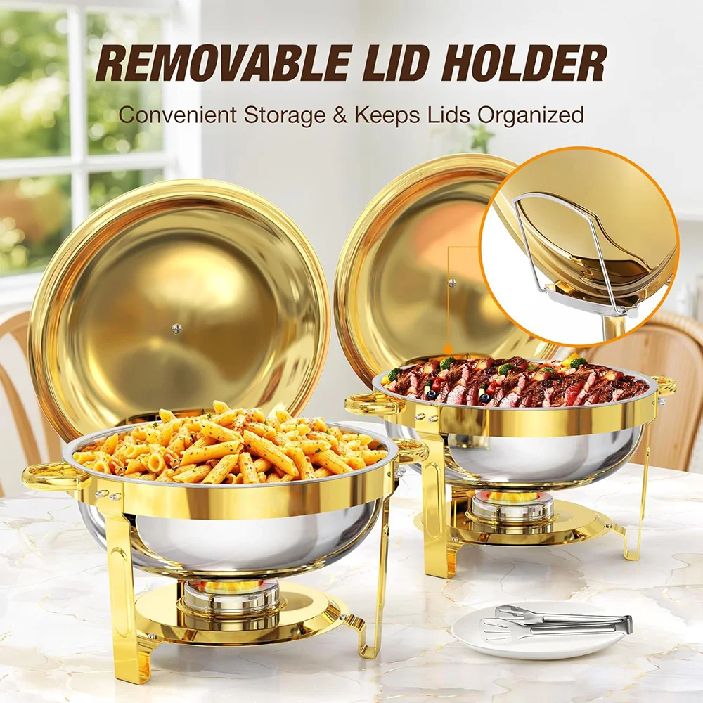 

Набор золотистых изолированных горшков для еды, включая круглую изолированную кастрюлю из нержавеющей стали емкостью 5 литров, крышку и кронштейн. Подходит для вечеринок.