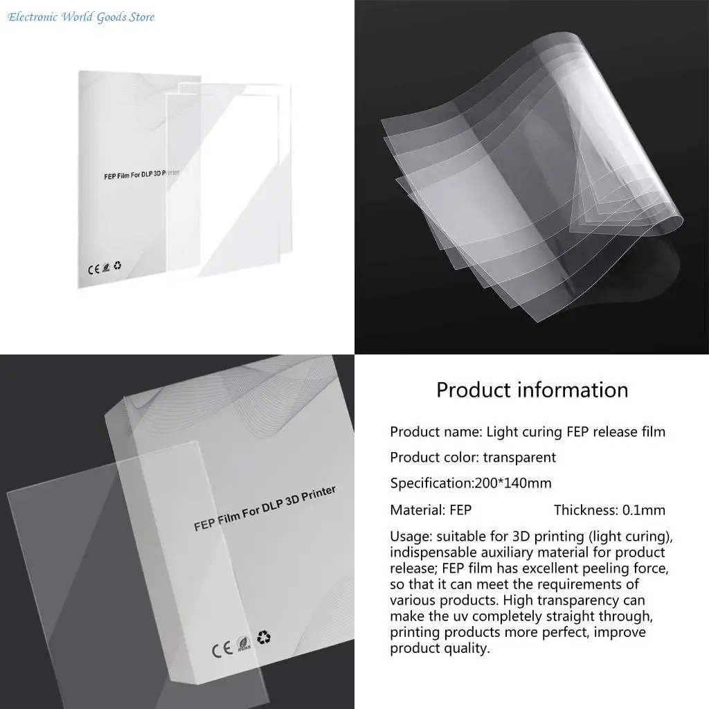 

A3PD 2 шт./лот пленка FEP для ЖК-дисплея SLA DLP 3D-принтера, 200 x 140 x 0,1 мм