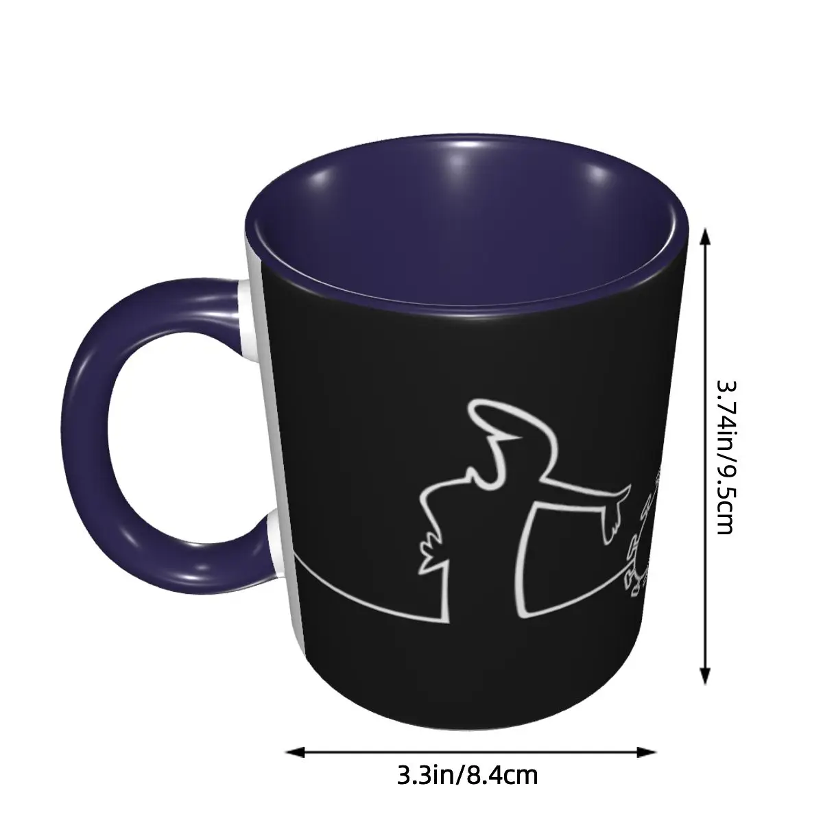 La Linea Covid WTF Humor Drawing Mug Funny Ceramic Coffee Cups Tea Mugs Milk Cup Drinkware Gifts for Woman Man DIY Custom