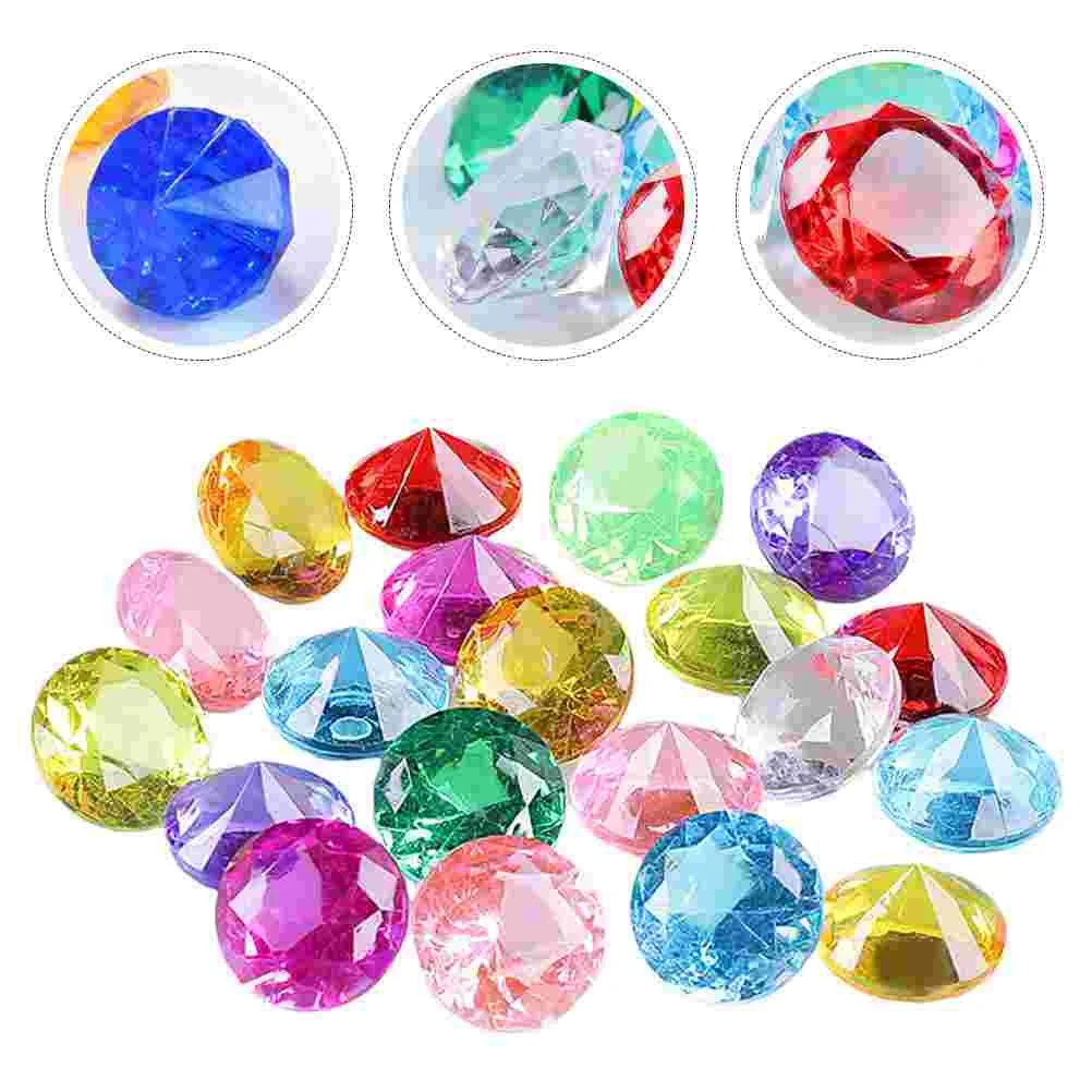 

60 Pcs Acrylic Fake Gems Pool Diving Toys Diamond Diving Toy Set Kids Underwater Toys Artificial Jewel Model for Family