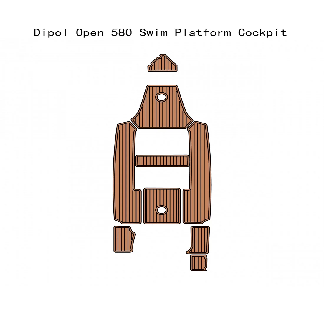 

Dipol Open 580 Swim Platform Cockpit Boat EVA Faux Teak Deck Floor Pad