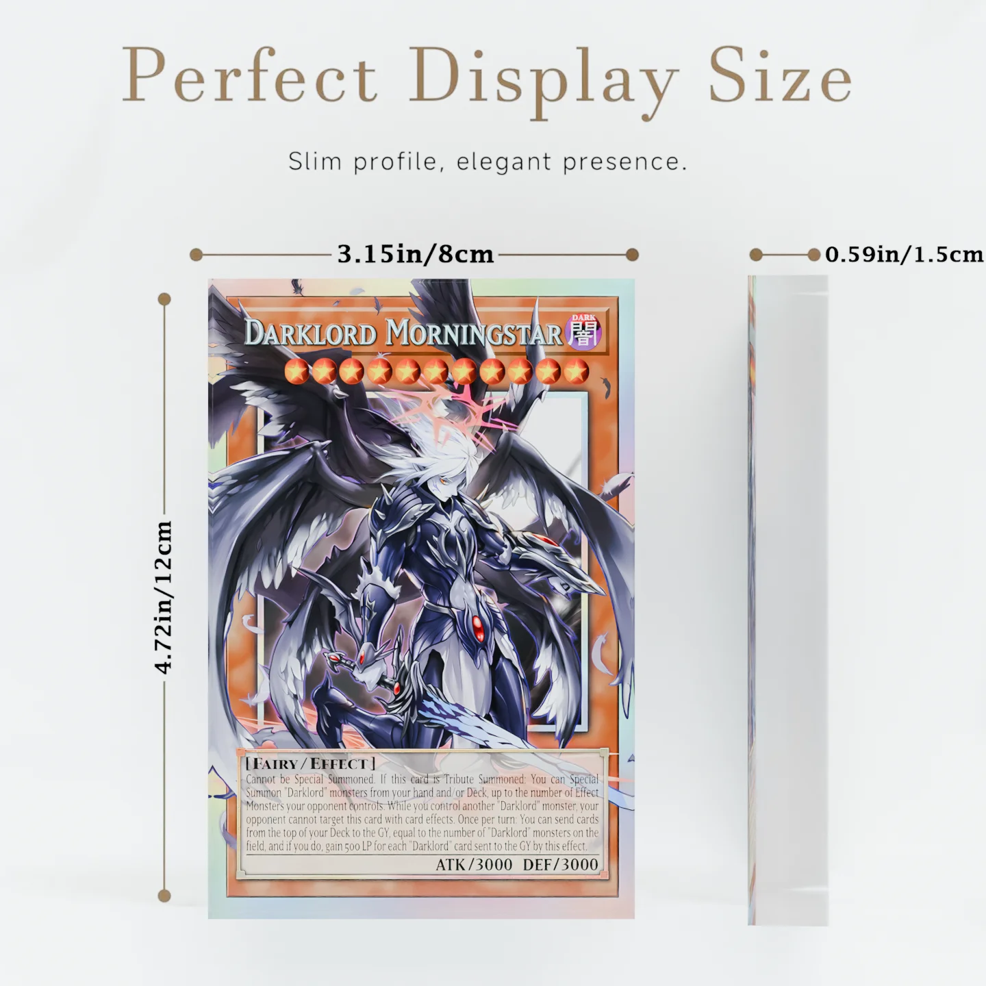 Yu-Gi-Oh YGO Darklord Morningstar Lucifer Clear Acrylic Block Anime Goods Desktop Ornament Anime Desk Decor Collection Gift