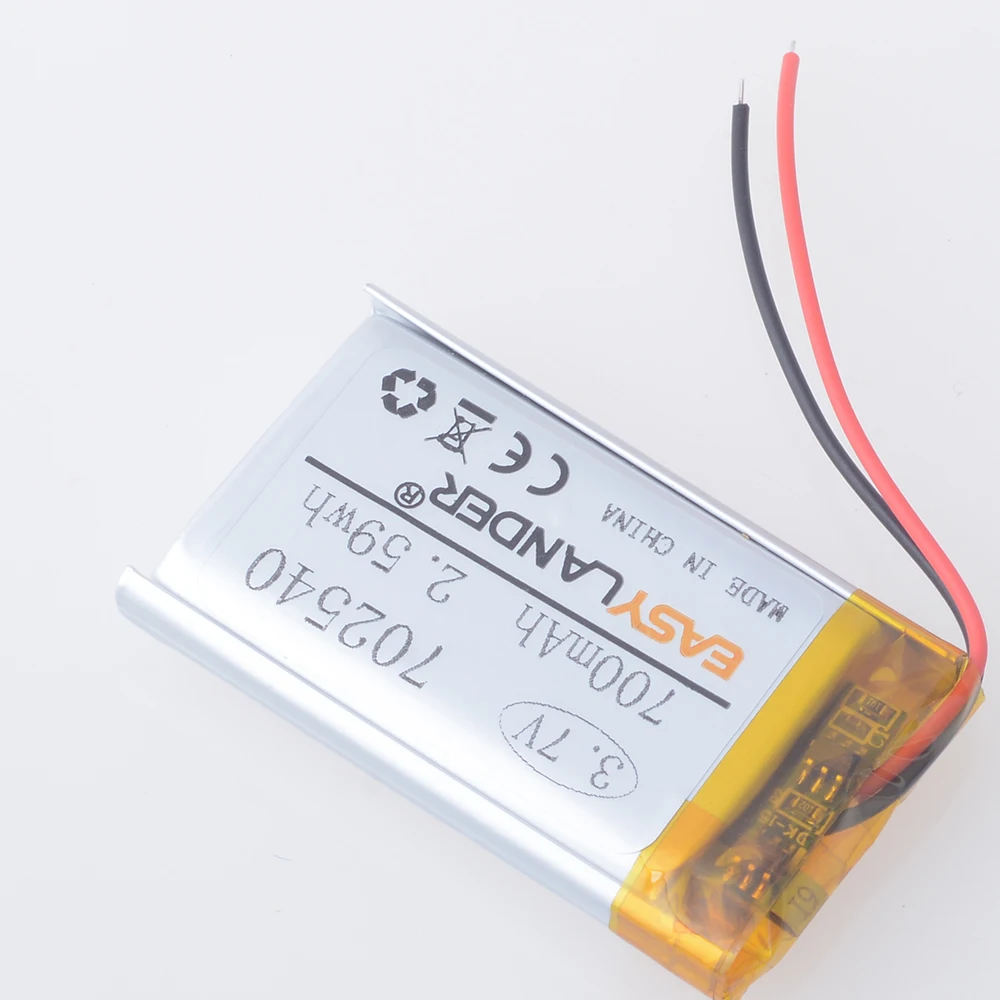 Lipo 충전식 배터리 702540, Mp3 GPS 녹음 펜, 블루투스 스피커 시뮬레이션 로봇 스캐너, 3.7V, 700mAh, 5 개/로트