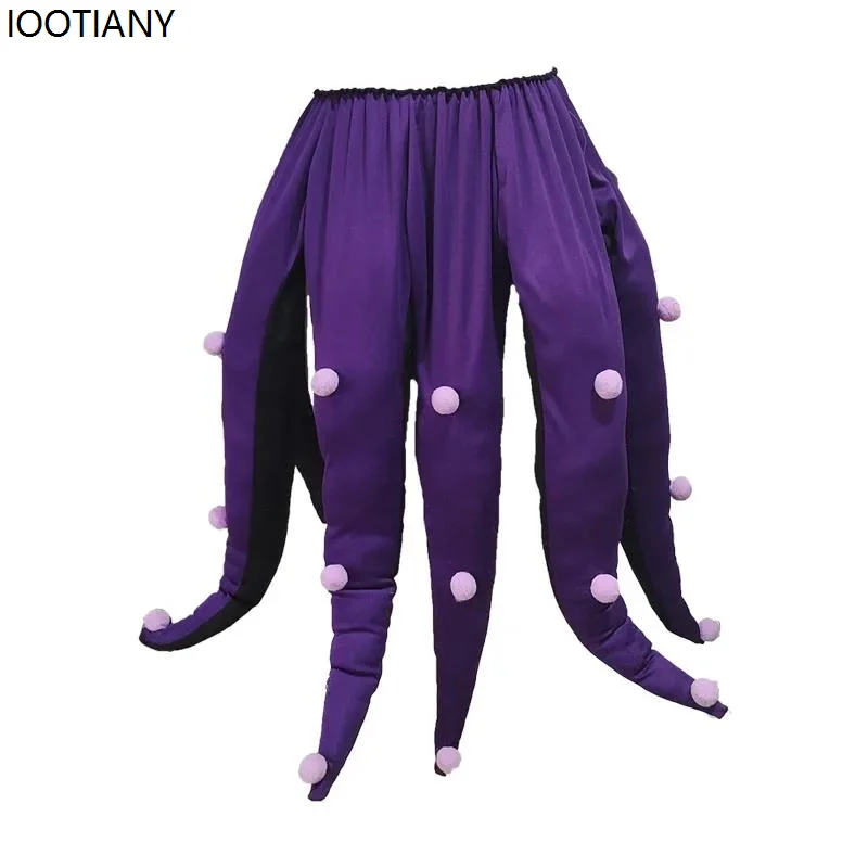 Unisex Black Purple Octopus Octopus Cosplay Costume Halloween Long Tentacles Ursula Octopus Skirts Carnival Theme Party Dress Up