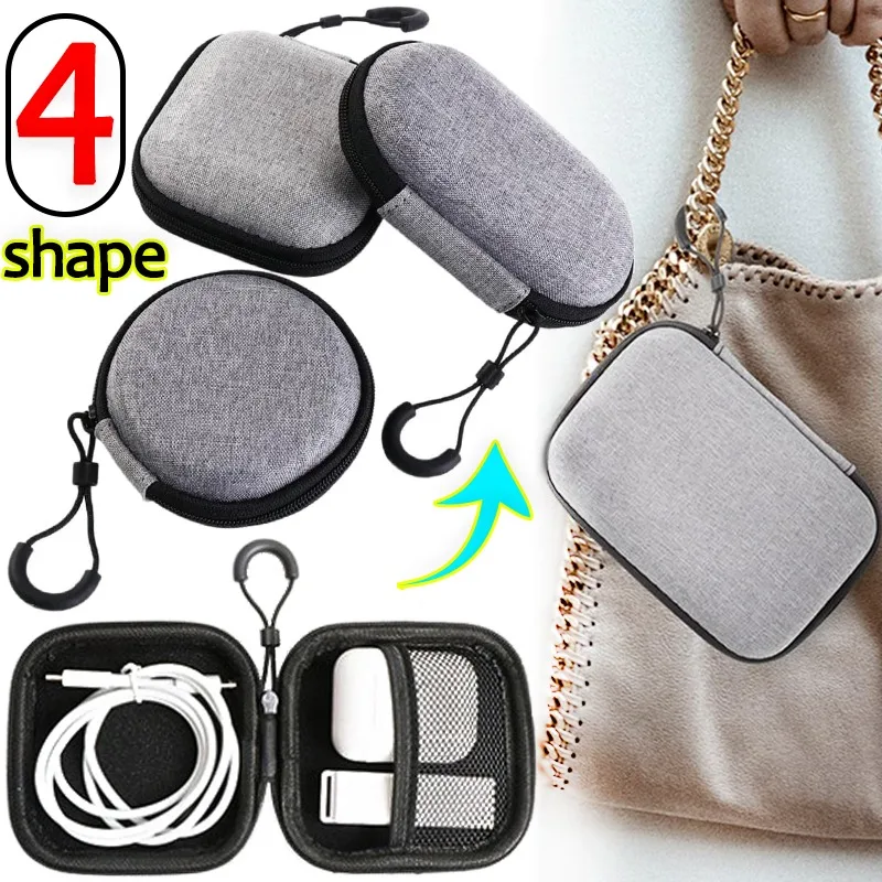 EVA Earphone Storage Bag Waterproof Data Cable Chargers Bags Small Items No Stuck Zipper Pouch Multiple Shape Simple Watch Box