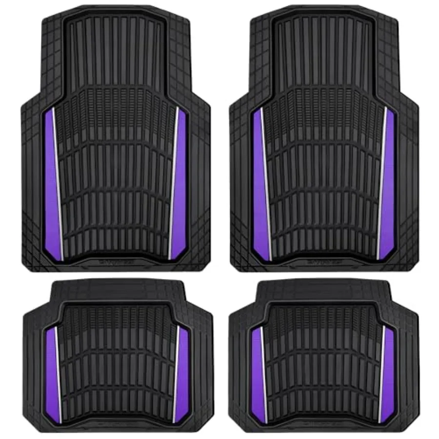 

Heavy Rubber Car Floor Mats, Deep Waterproof Car Floor Mats All Weather, Aluminum Film Universal Trim to Fit for Cars SUV Truck