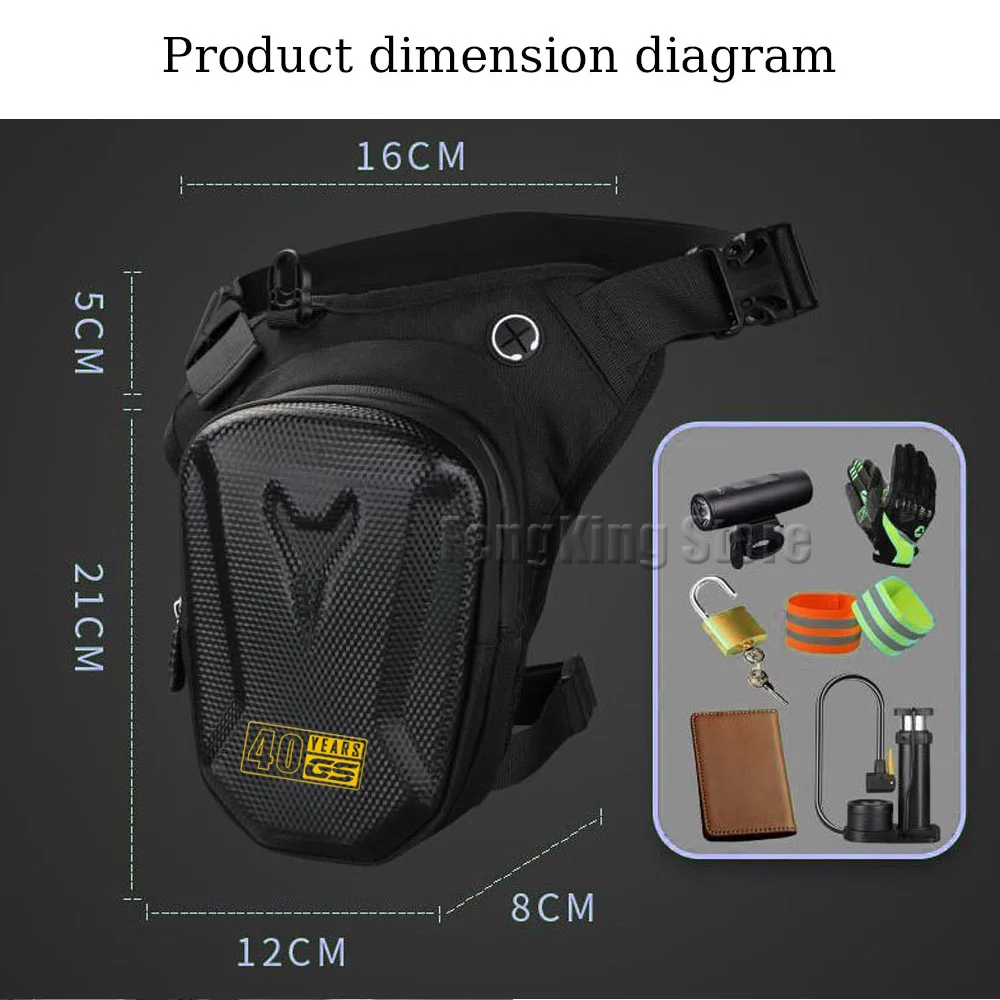 For BMW F800GS R1150GS F750 R1100GS 40 Years GS Motorcycle leg bag knight hard shell waterproof waist bag, crossbody bag