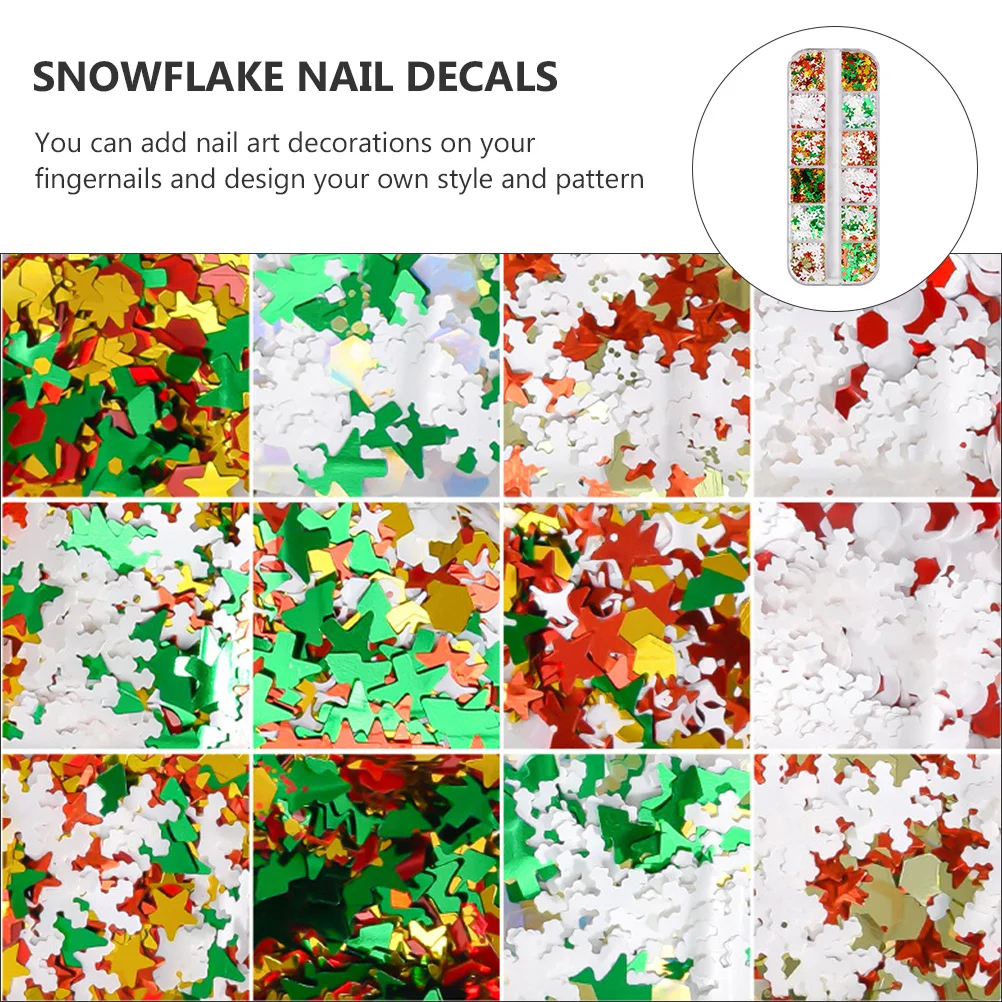 

4 шт., рождественские ногти, снежинки, блестки, ультратонкие подвески для украшения маникюра «сделай сам», праздничные принадлежности для дизайна ногтей, рождественские наклейки