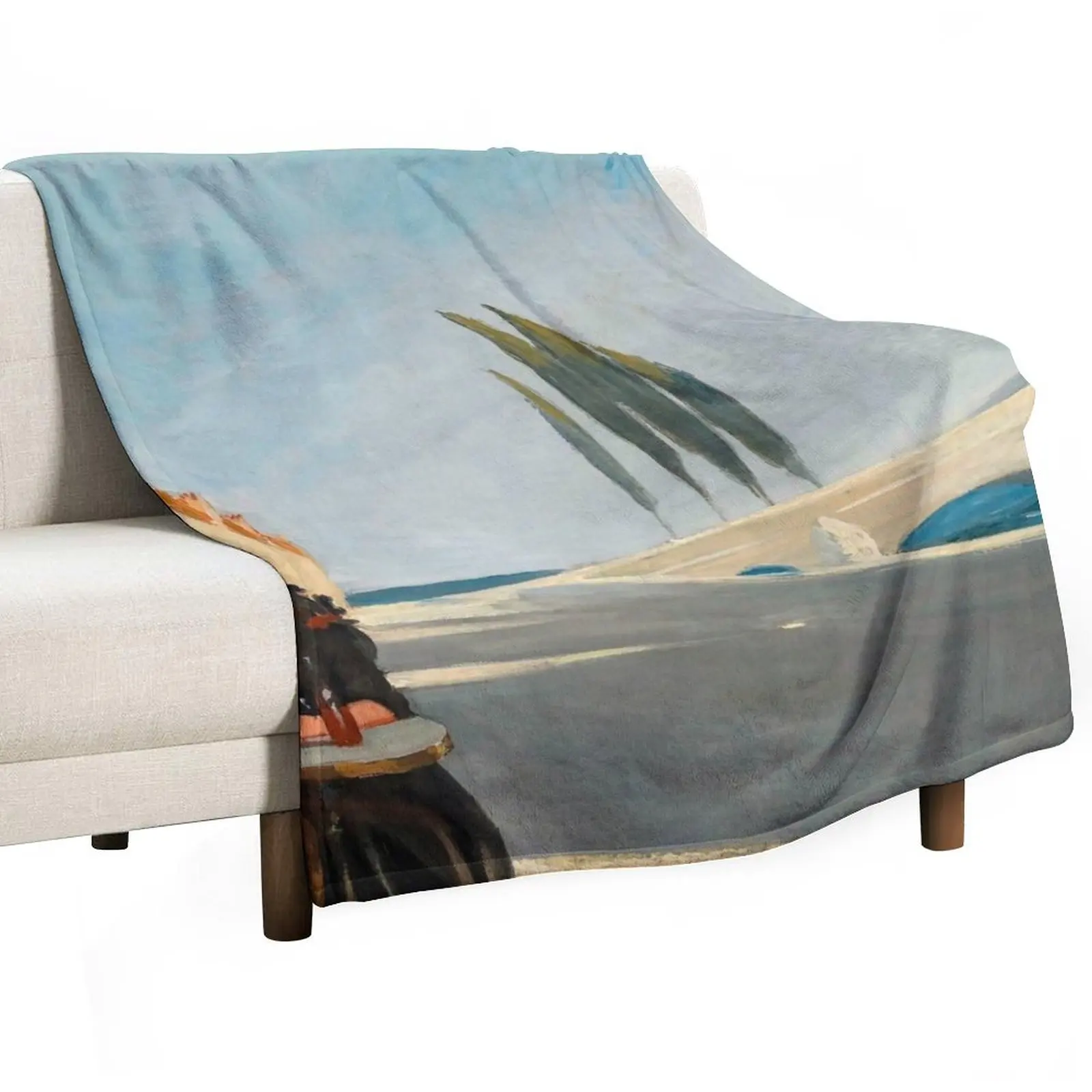 Bistro by Edward Hopper Throw Blanket Single Hairys Plaid Blankets